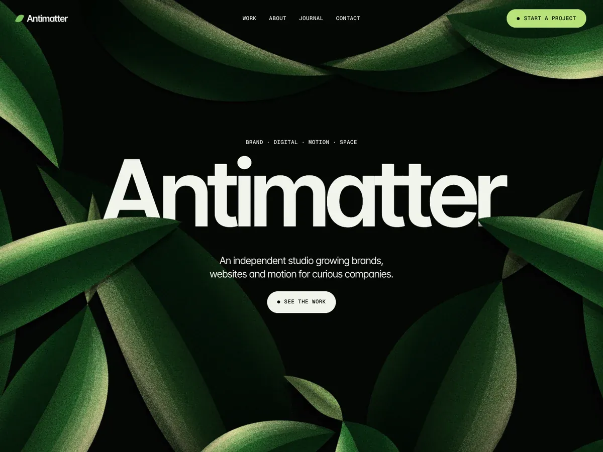 Antimatter website, home page