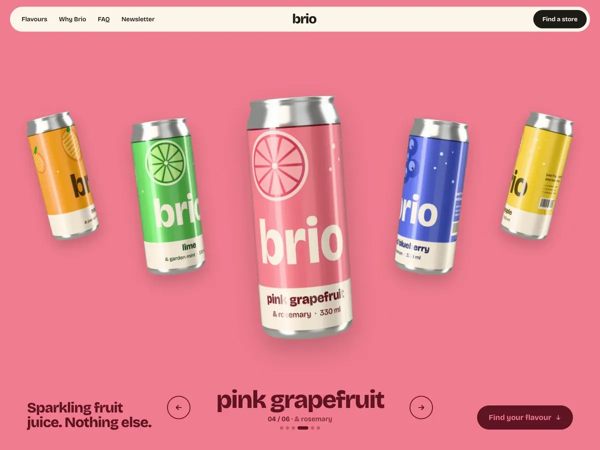 BrioProduct website, home page