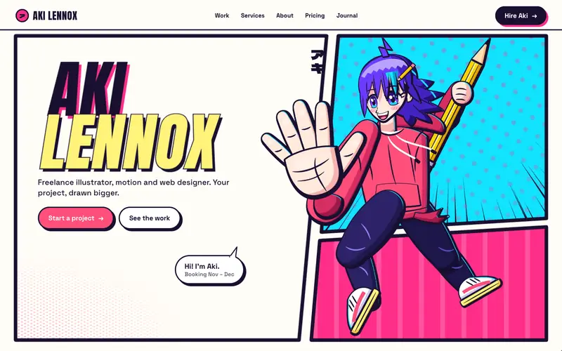 Aki Lennox template, home page