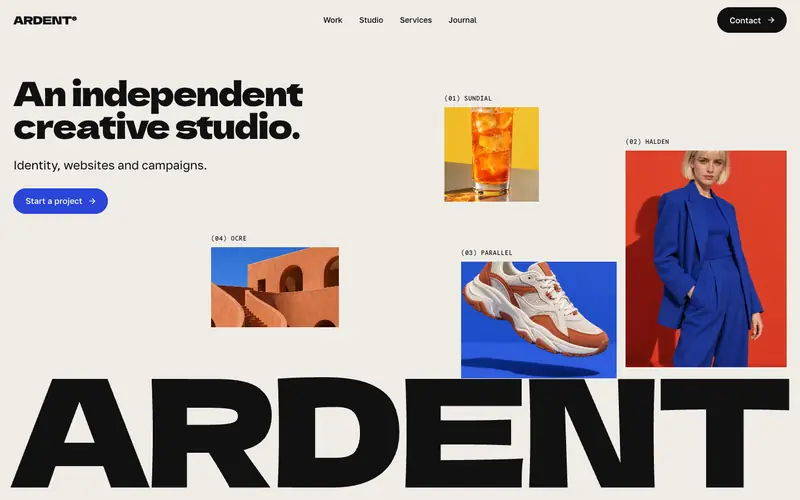 Ardent template, home page
