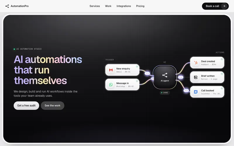 AutomationPro template, home page