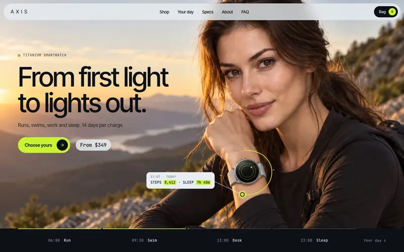 AXIS Watch template, home page