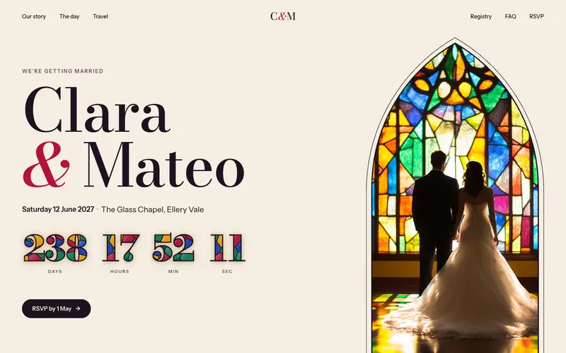 BestWedding template, home page