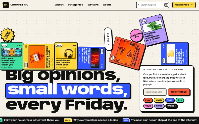Blockzine template, home page