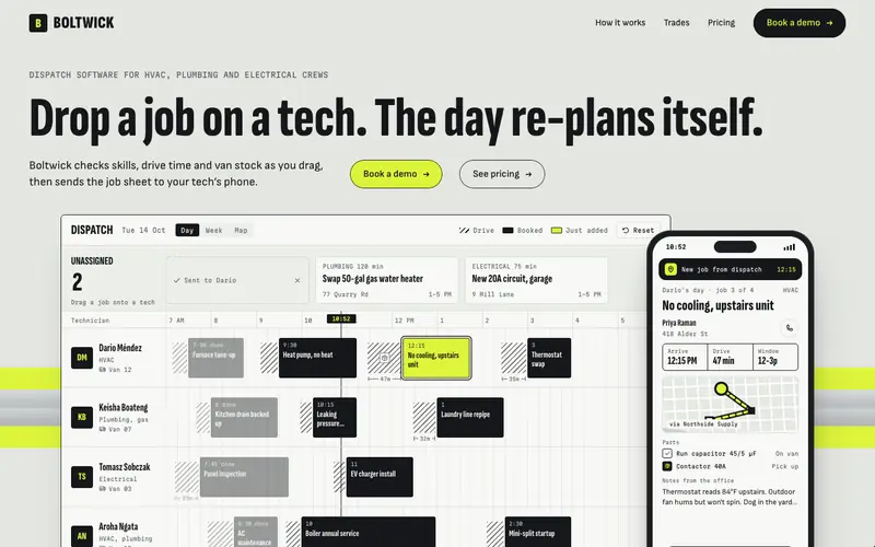 Boltwick template, home page