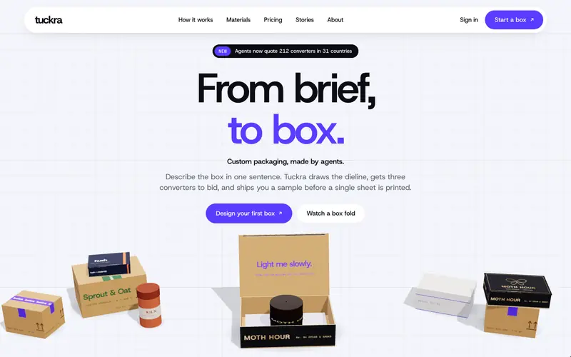 Boxfold template, home page