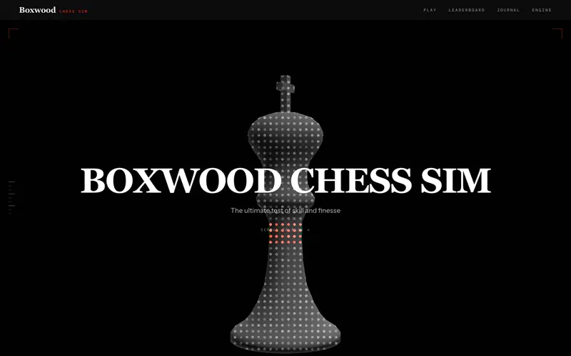 Boxwood 3D Chess Sim template, home page