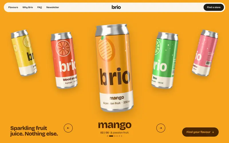 BrioProduct template, home page