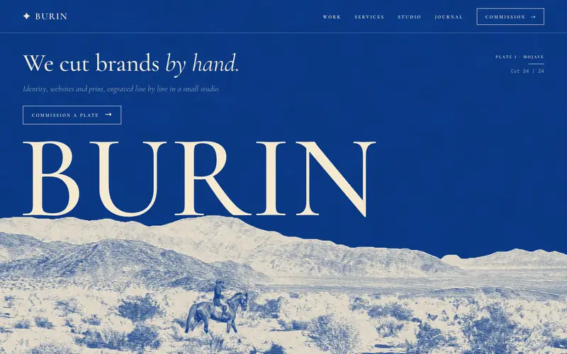 Burin template, home page