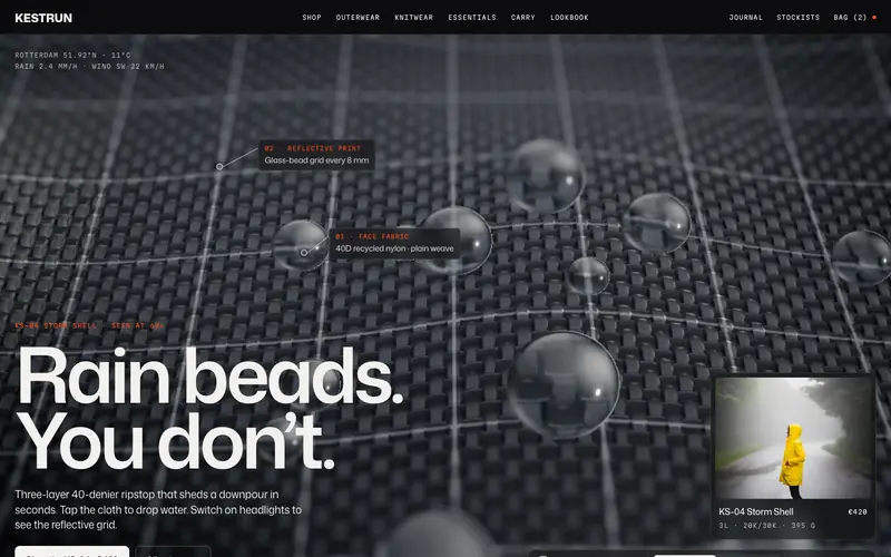 Clothspec template, home page
