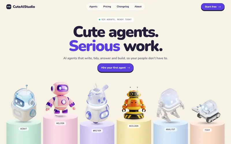 CuteAIStudio template, home page