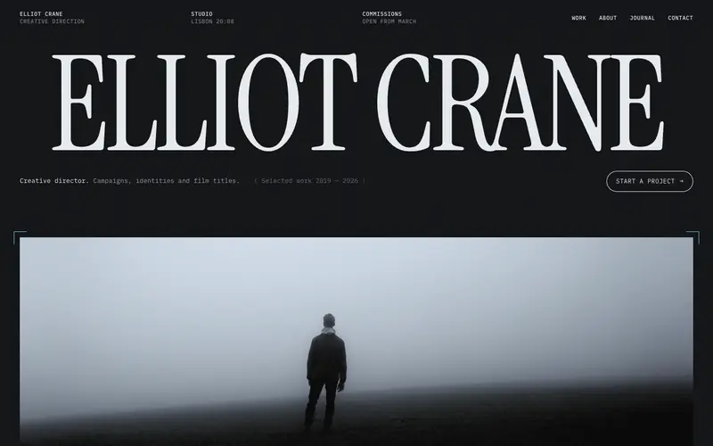 Elliot Crane template, home page