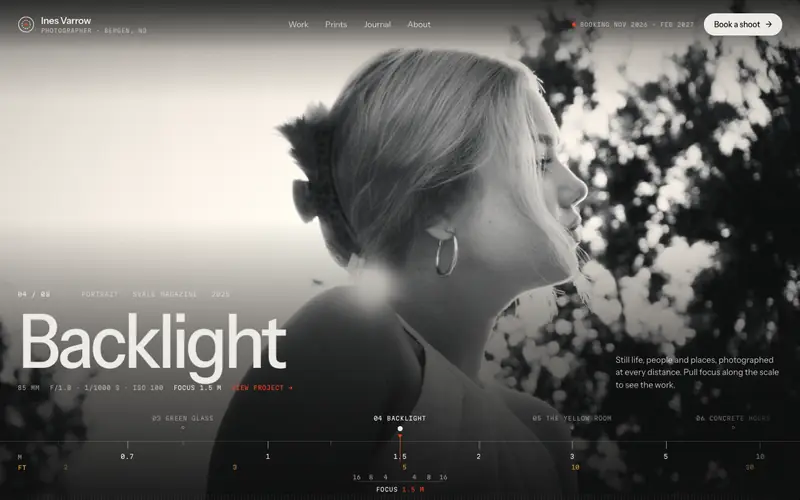 Focusfolio template, home page