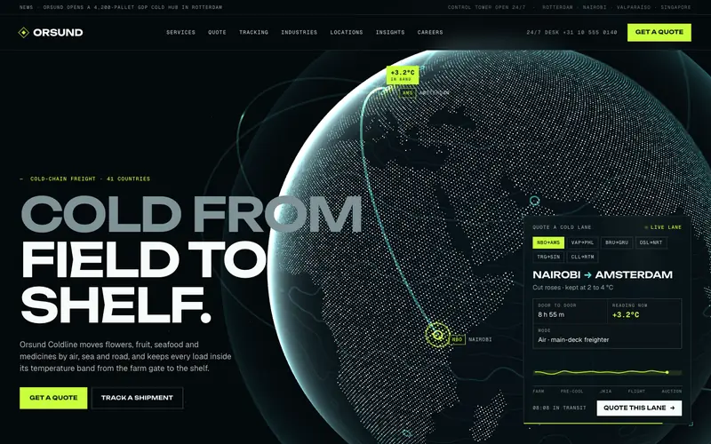 Freightorbit template, home page