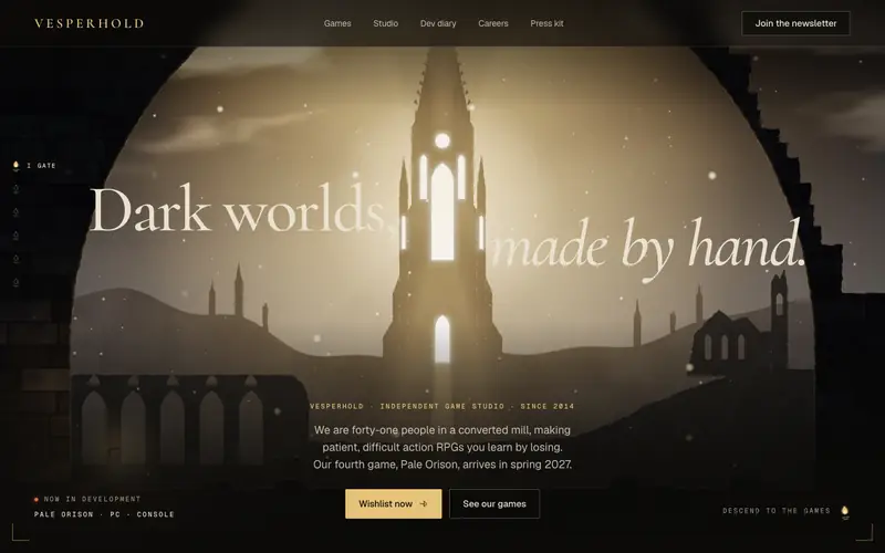 Gamekeep template, home page