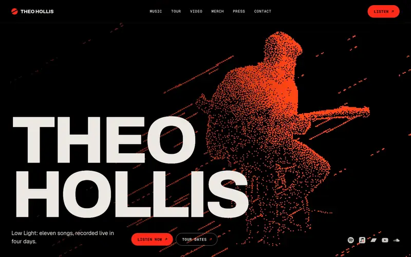 Gigfolio template, home page