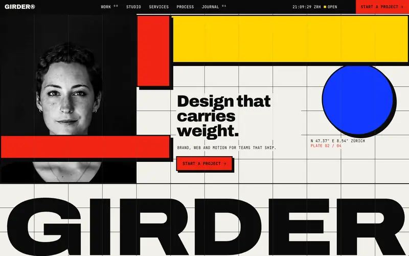 Girder template, home page