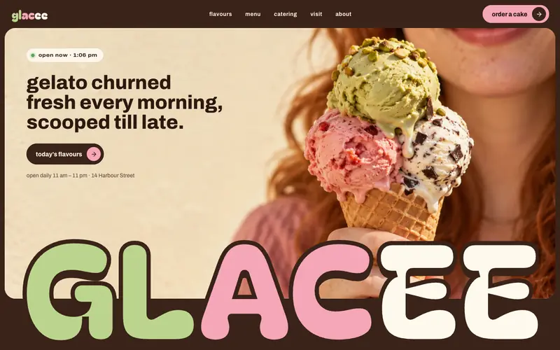 GLACEE template, home page