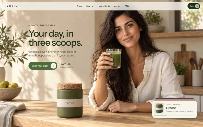 GROVE Daily template, home page