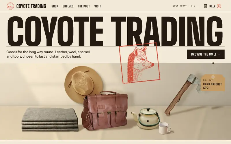 HandcraftedTradingCo template, home page