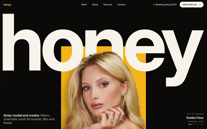 Honey template, home page
