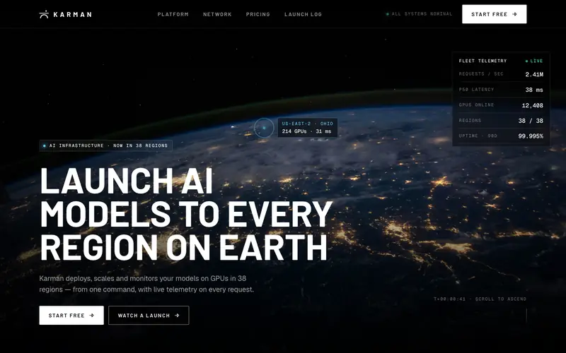 Karman template, home page