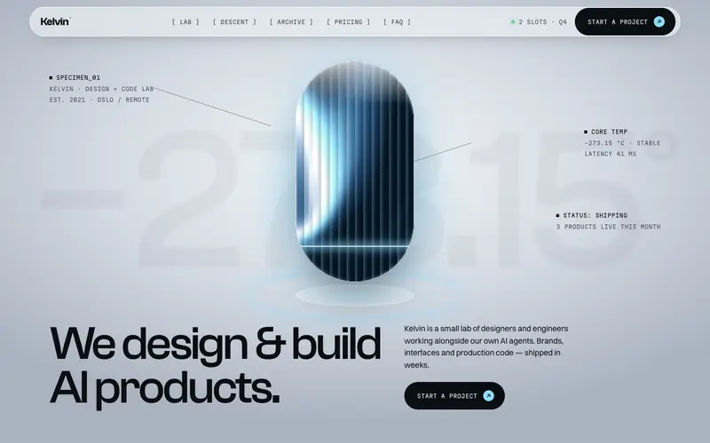 KELVIN template, home page