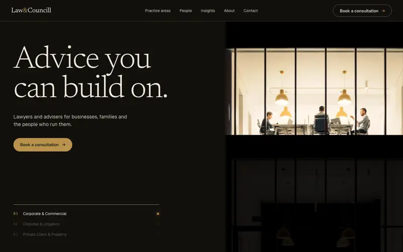 Law&Councill template, home page