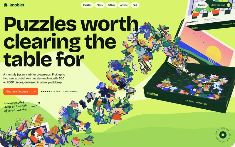 Monthlydrop template, home page