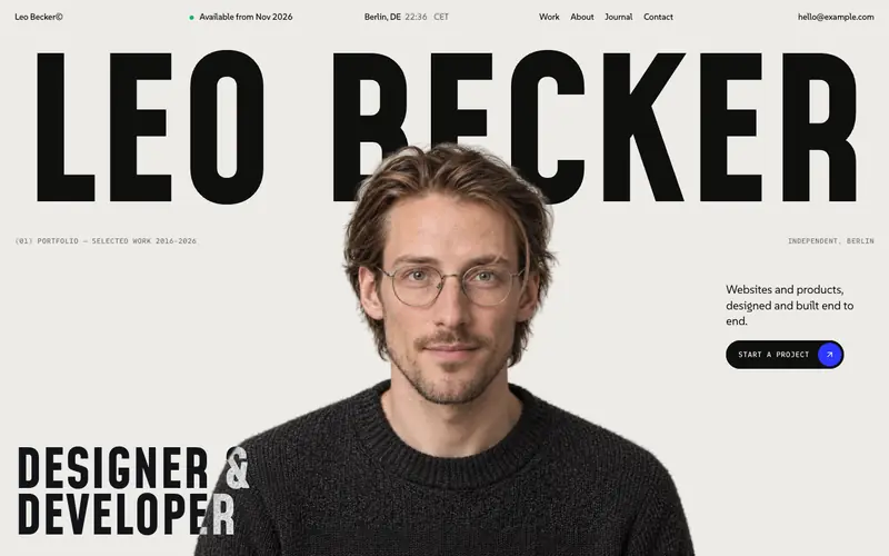 Leo Becker template, home page