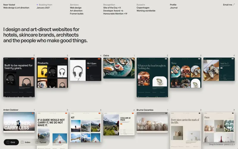 Pagewall template, home page