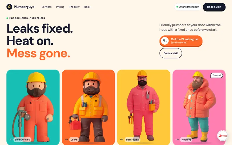 Plumberguys template, home page