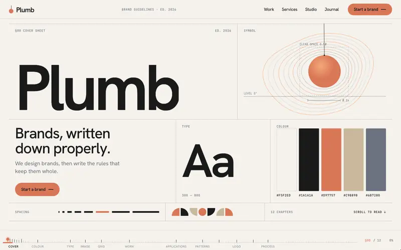 Plumbline template, home page