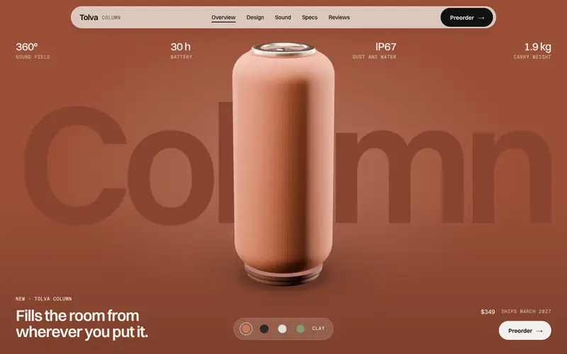 Preorderpage template, home page