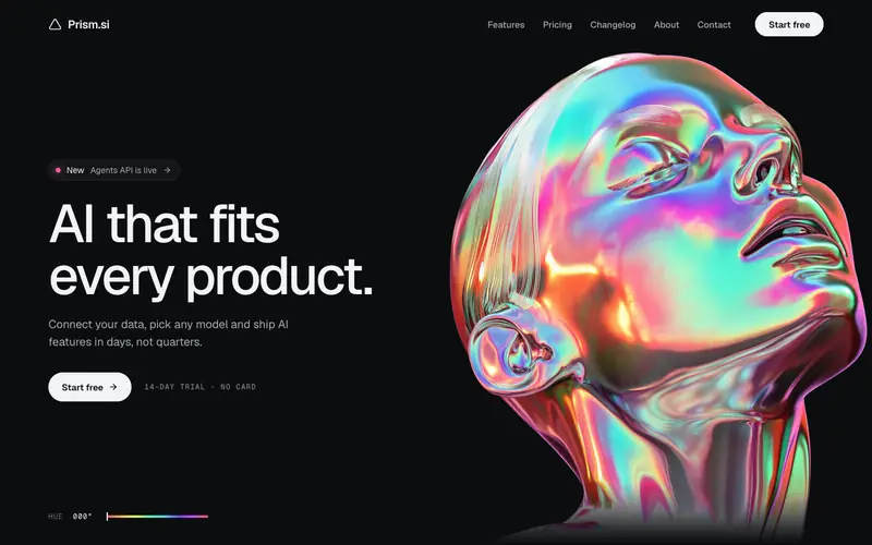 Prism.si template, home page