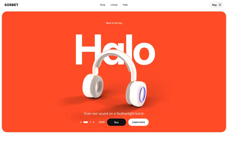 Productloggg template, home page