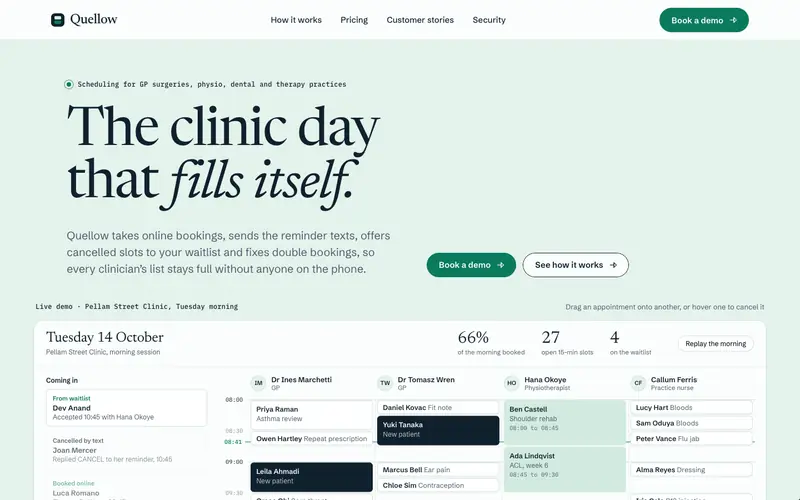 Quellow template, home page