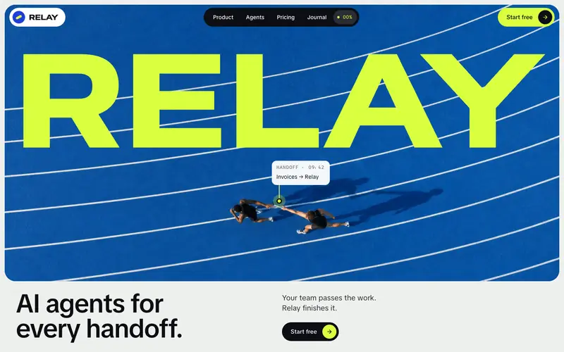 Relay template, home page