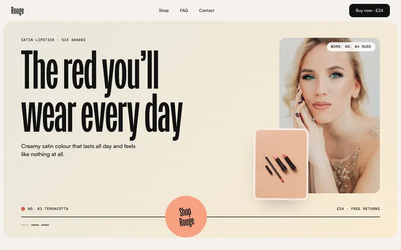 Rouge Studio template, home page