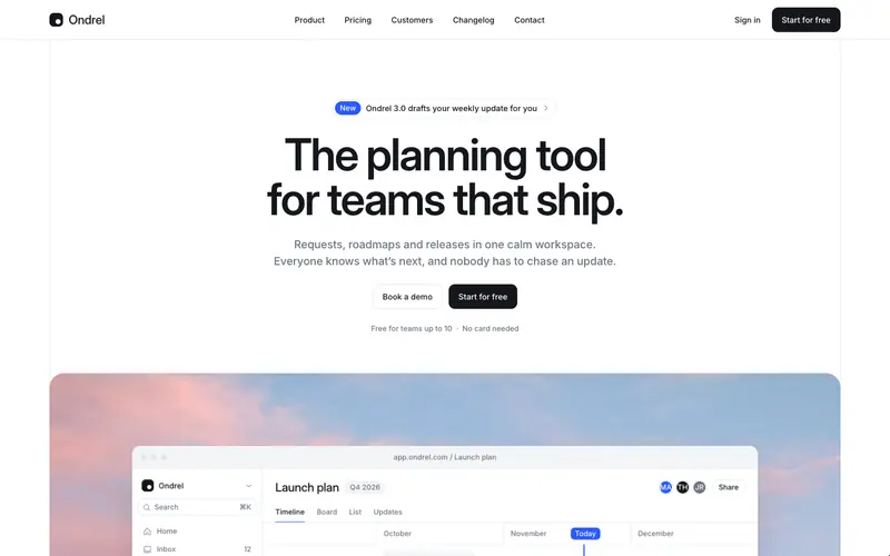 Saasbright template, home page