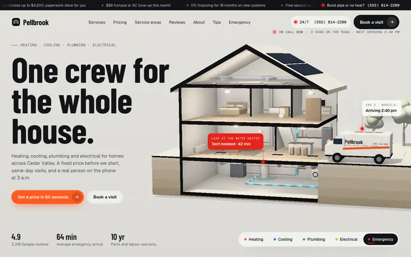 Servicevan template, home page