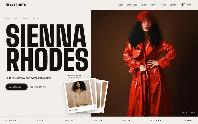 Sienna Rhodes template, home page