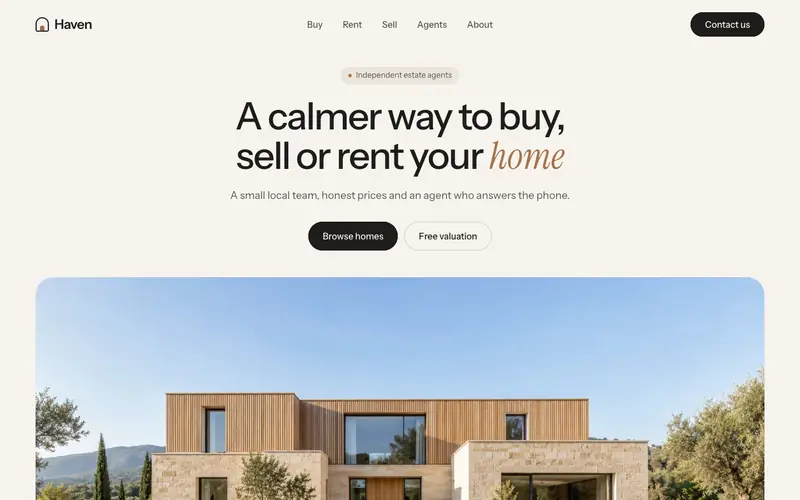 SimpleHome template, home page