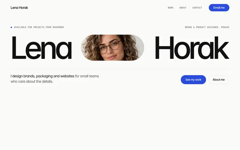 SimpleShowcase template, home page