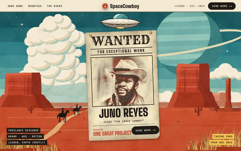 SpaceCowboy template, home page