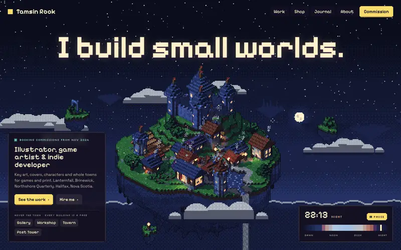 Spritefolio template, home page