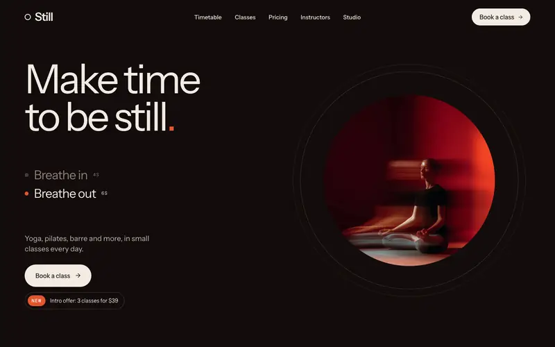 Still Classes template, home page