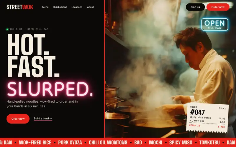 StreetWok template, home page