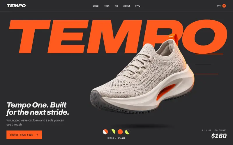TEMPO template, home page
