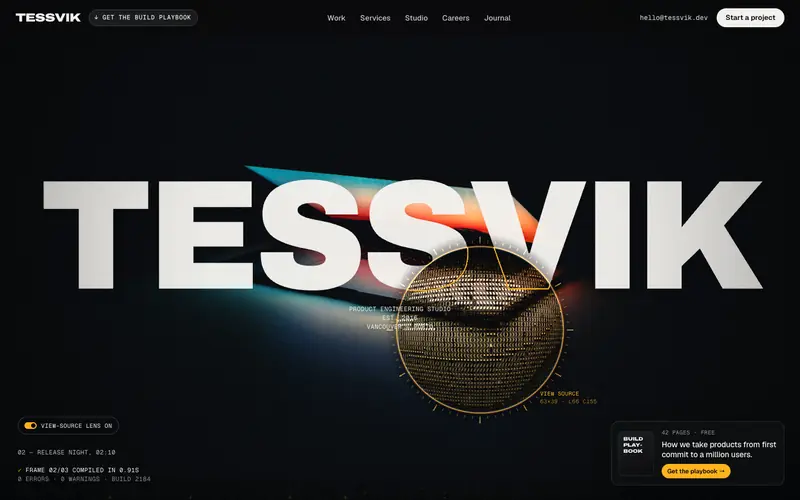 Tessevik template, home page